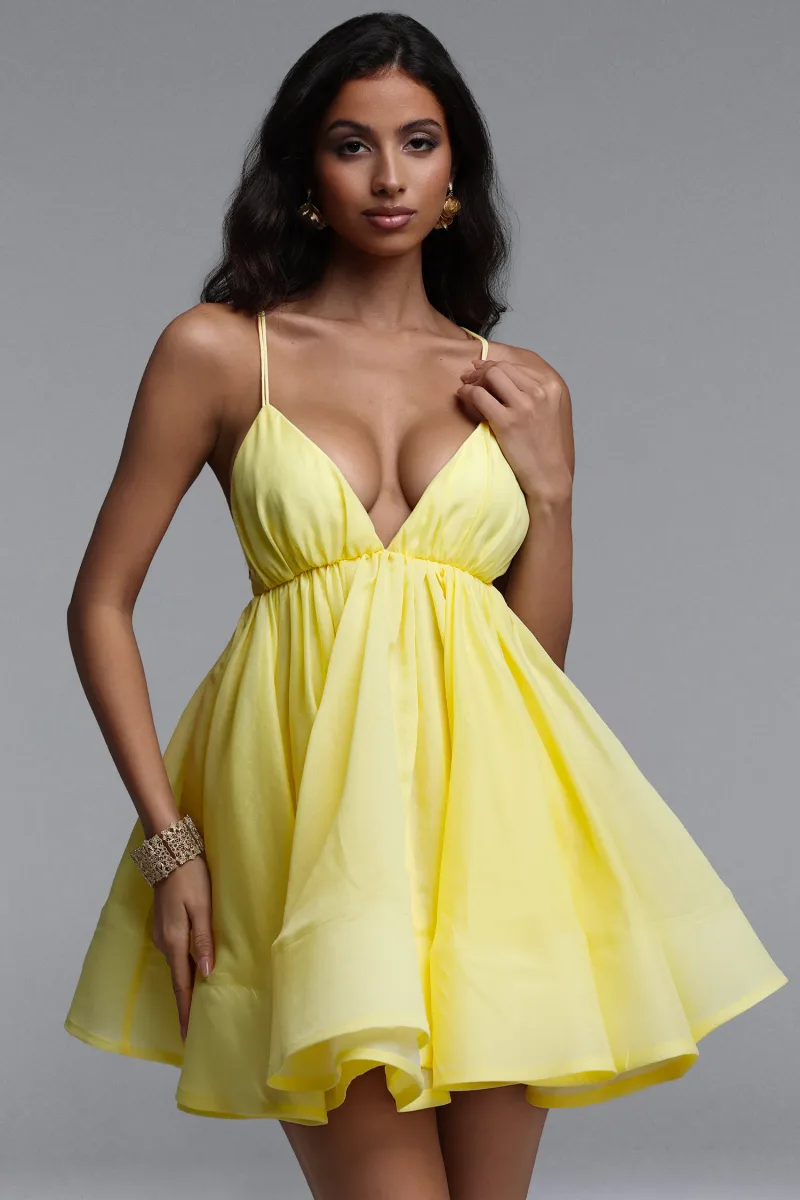 Vestido Darja Resort Fluido Sem Mangas em Organza