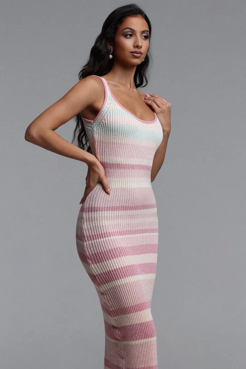 Vestido Maxi Lucy Resort Sem Mangas Listrado