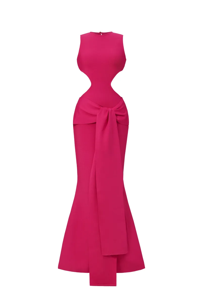 Vestido Maxi Tinnie Sem Mangas com Recortes