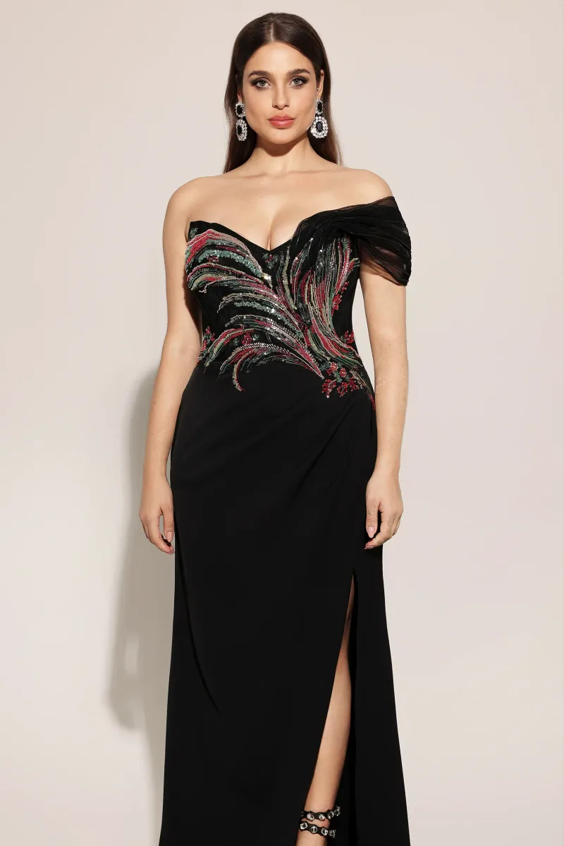 Vestido Maxi Stolen com Paetê e Fenda
