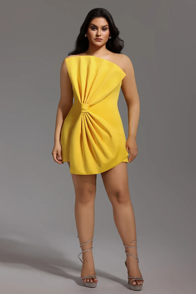 Vestido Mini Majrela com Laço – Amarelo