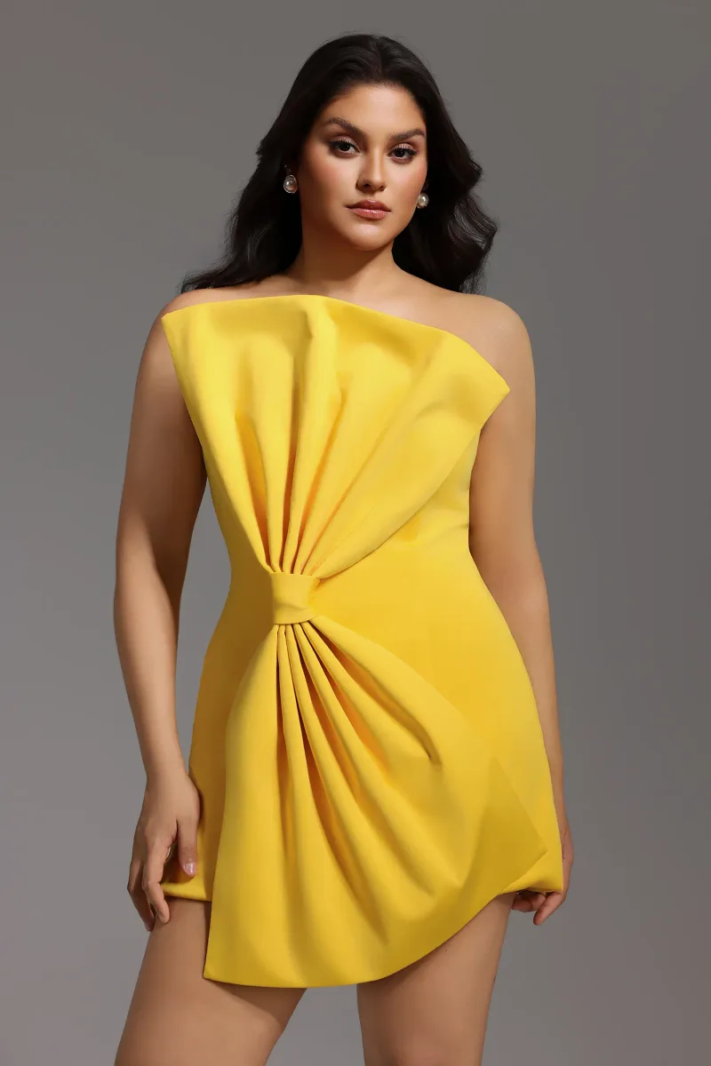 Vestido Mini Majrela com Laço – Amarelo