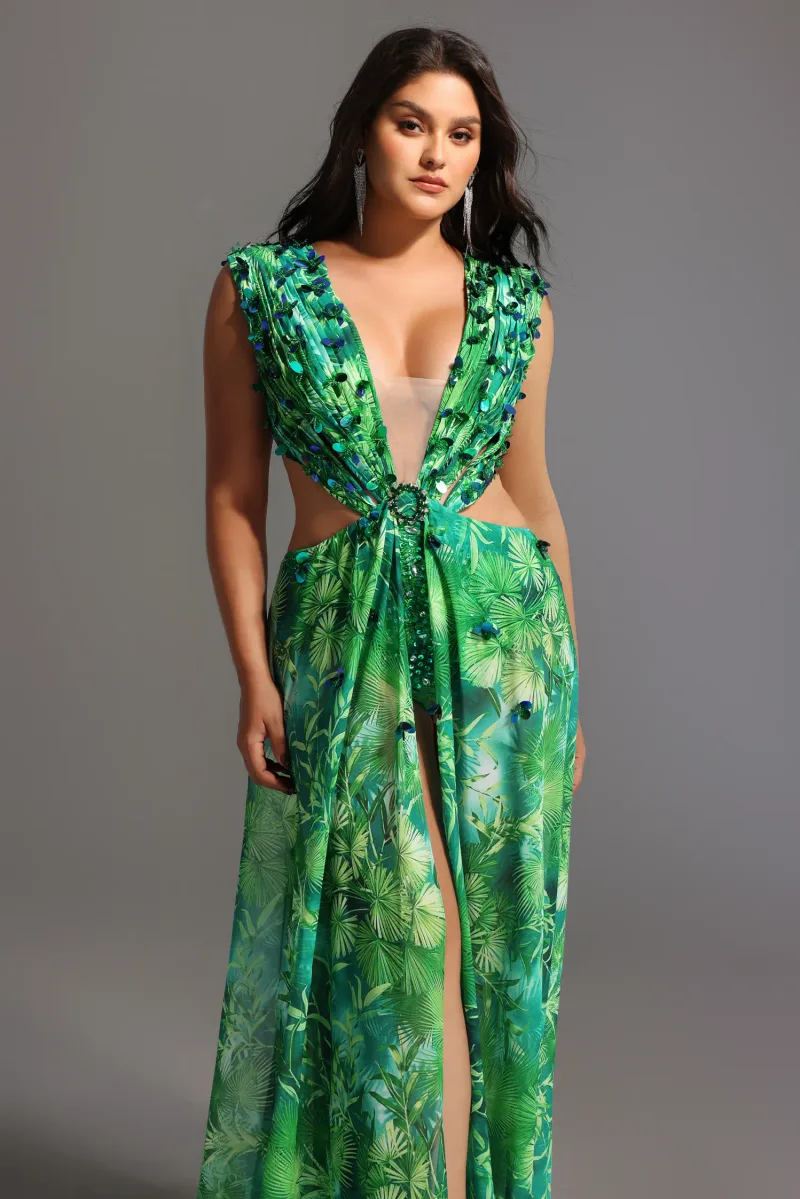 Vestido Maxi Yoland com Aplicações Bordadas