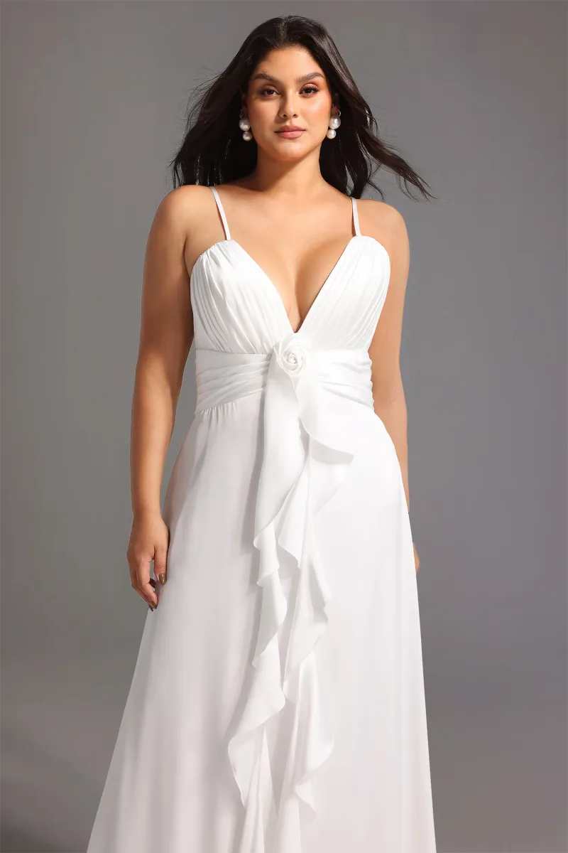 Yvonne Dress Sem Manga Decote em V Flores Maxi