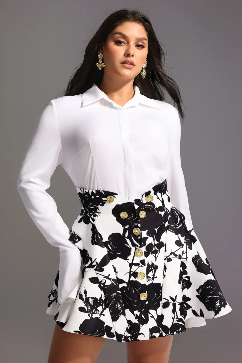 Vestido Uana com Estampa e Recortes