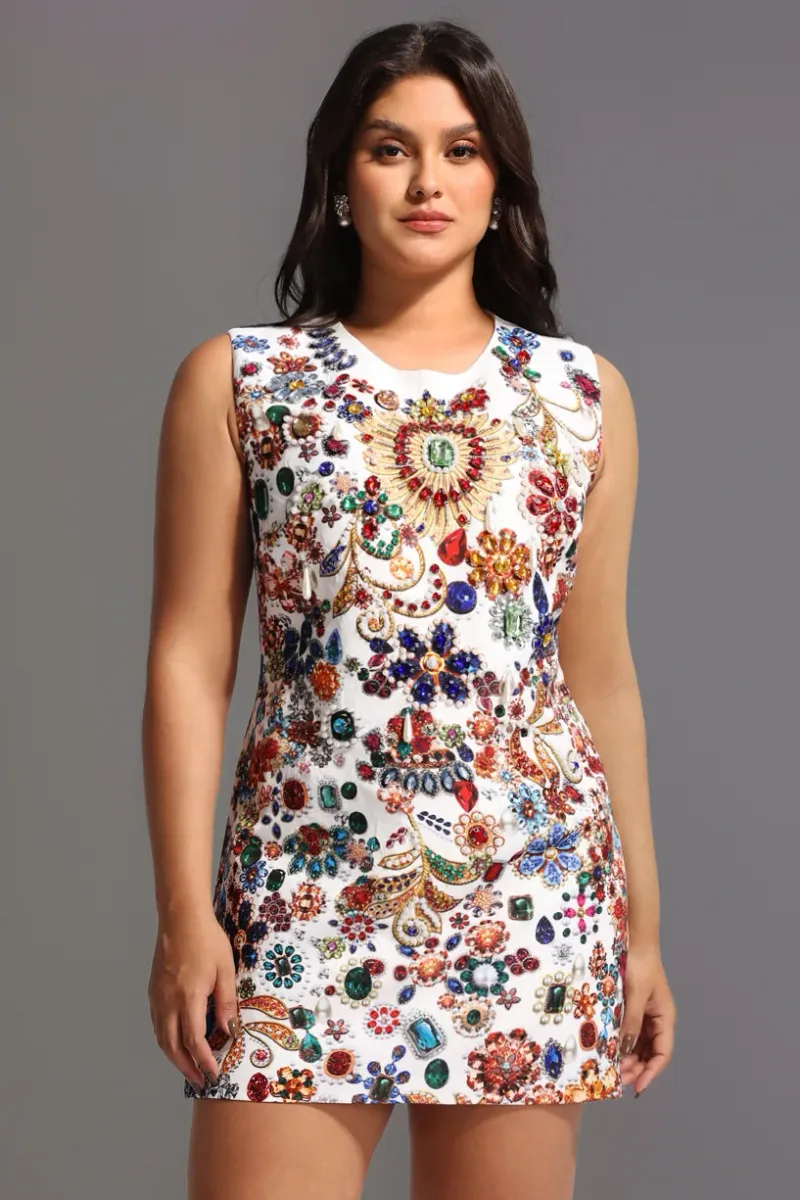 Vestido Gio com Aplicações de Cristal