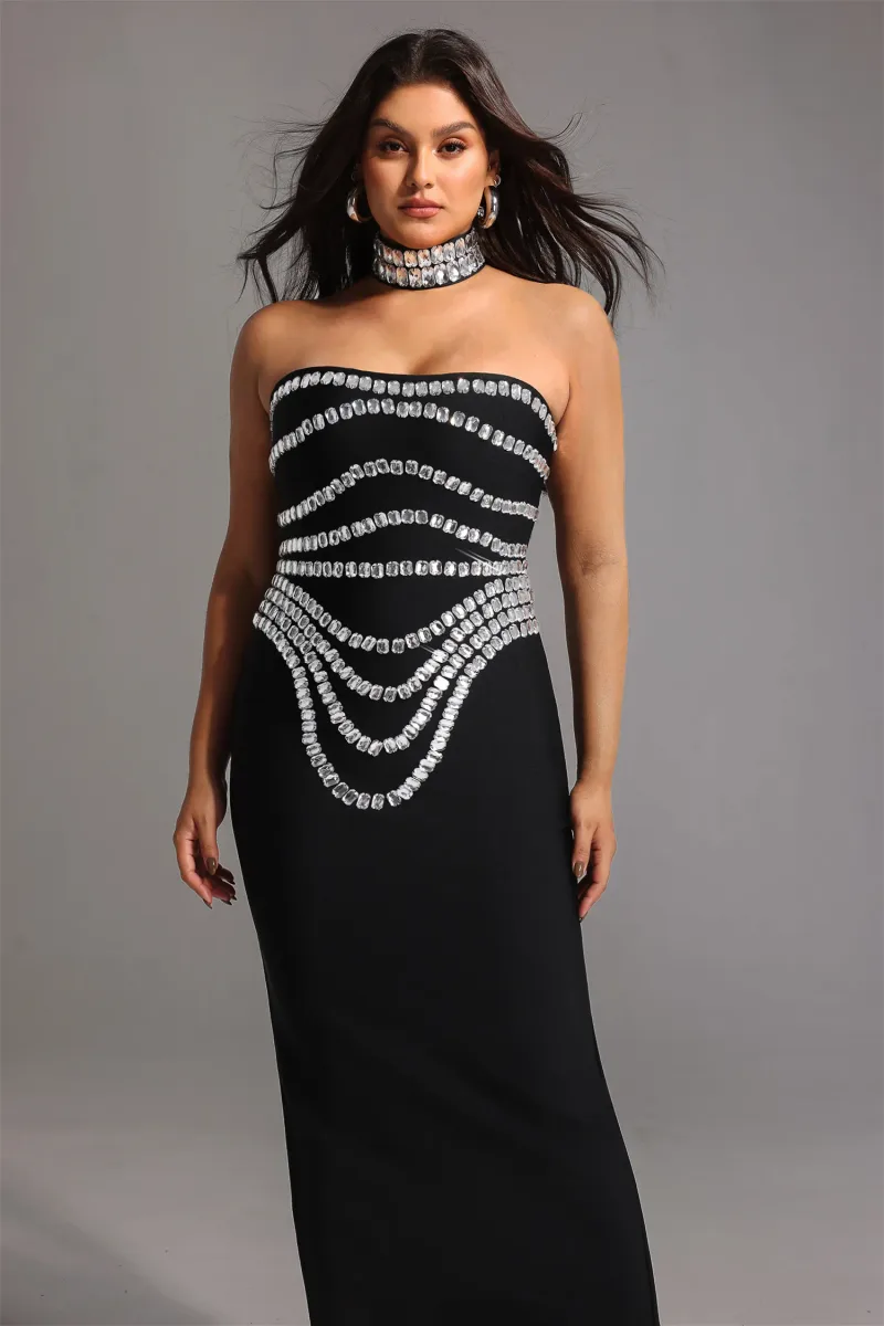 Vestido Wanda Sem Mangas em Tecido Bandage