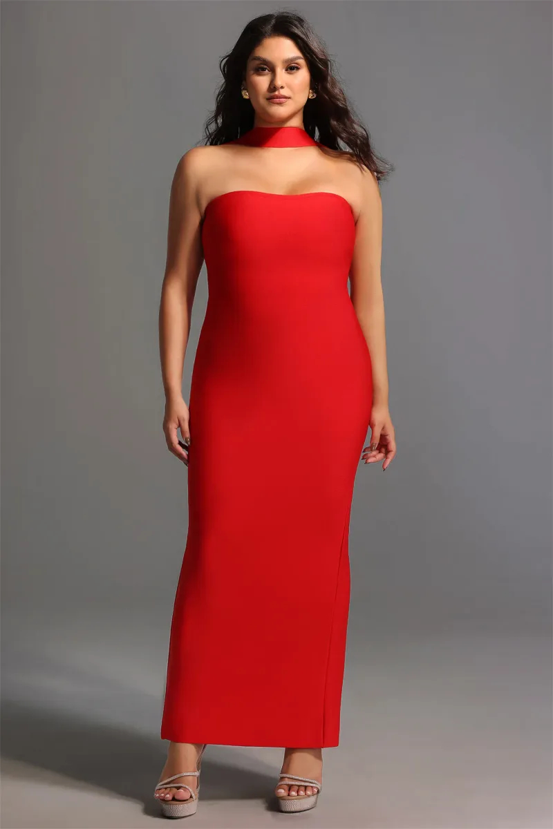Vestido Maxi Rosee Bandagem Sem Mangas