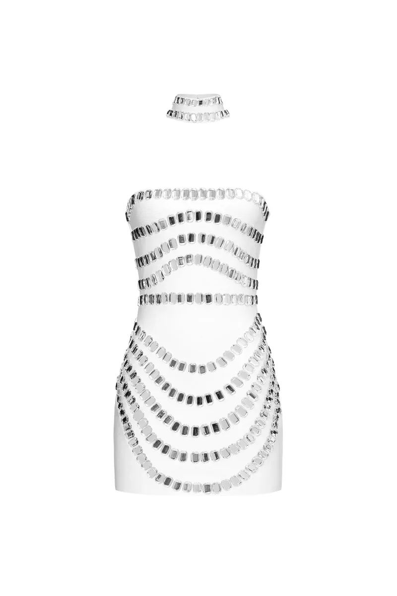 Conjunto Florelle Sem Mangas Bandage Losango Curto