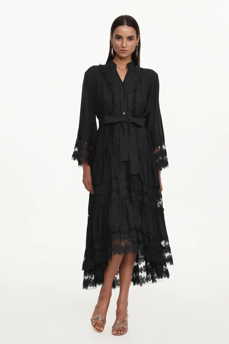 Vestido Maxi Kava Resort em Renda Floral
