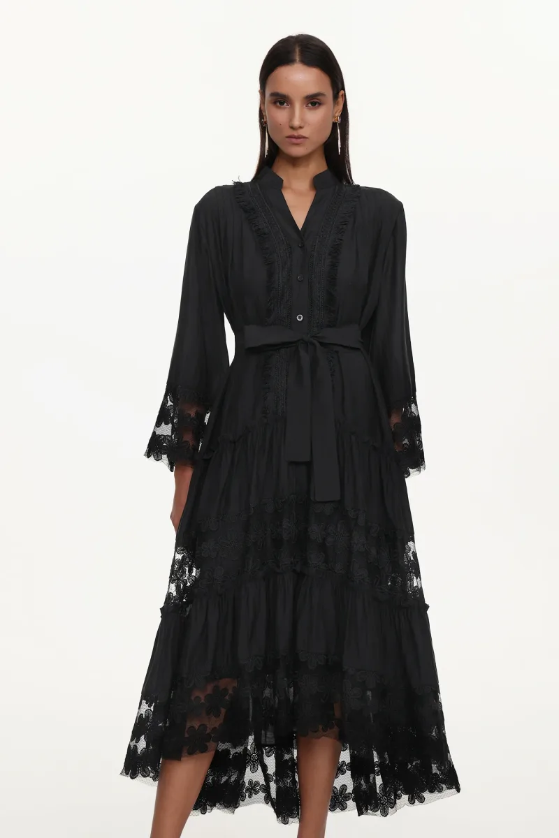 Vestido Maxi Kava Resort em Renda Floral