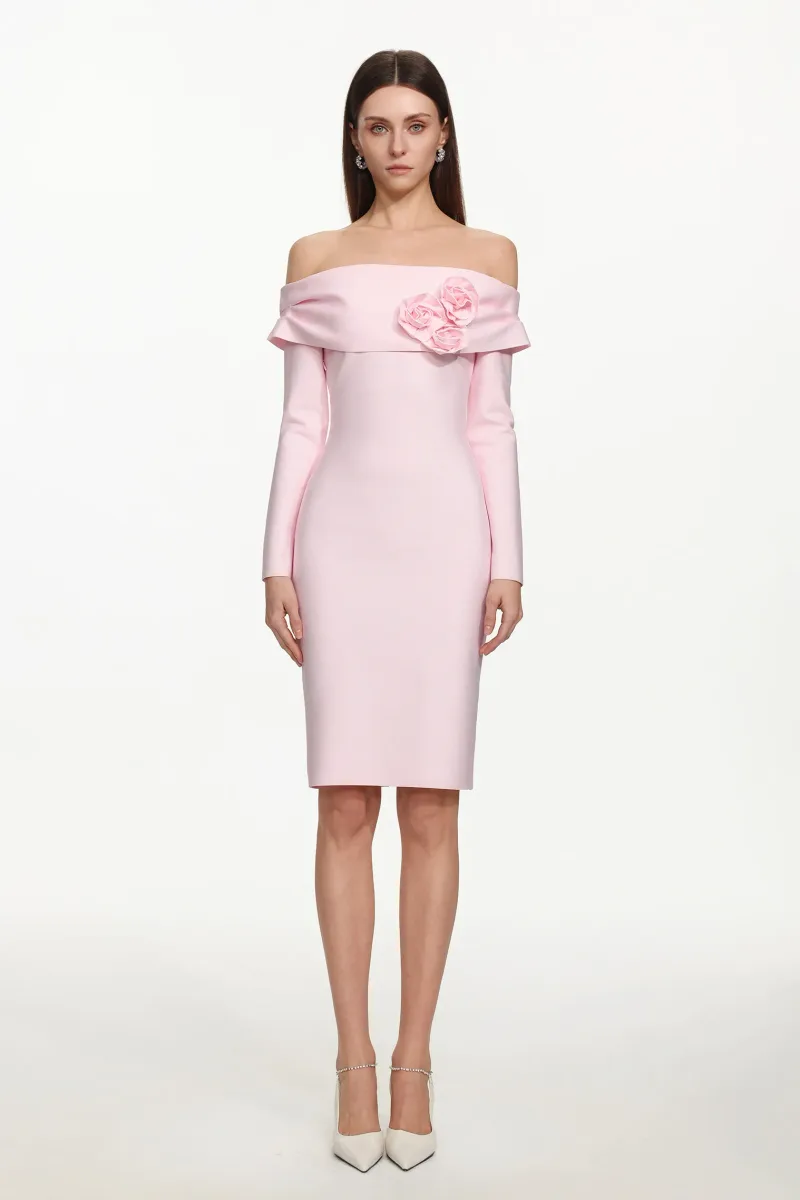 Vestido Midi Samantha em Bandage com Estampa Floral