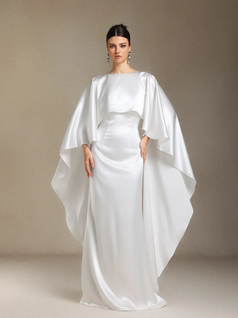 Vestido Maxi Winmy com Xale e Costas Nuas