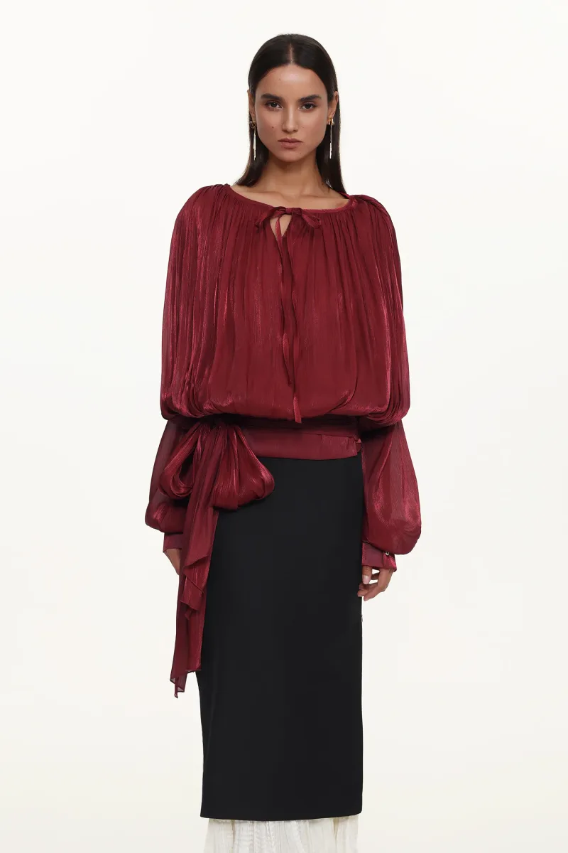 Conjunto Dolo Blusa e Saia em Tecido Estruturado