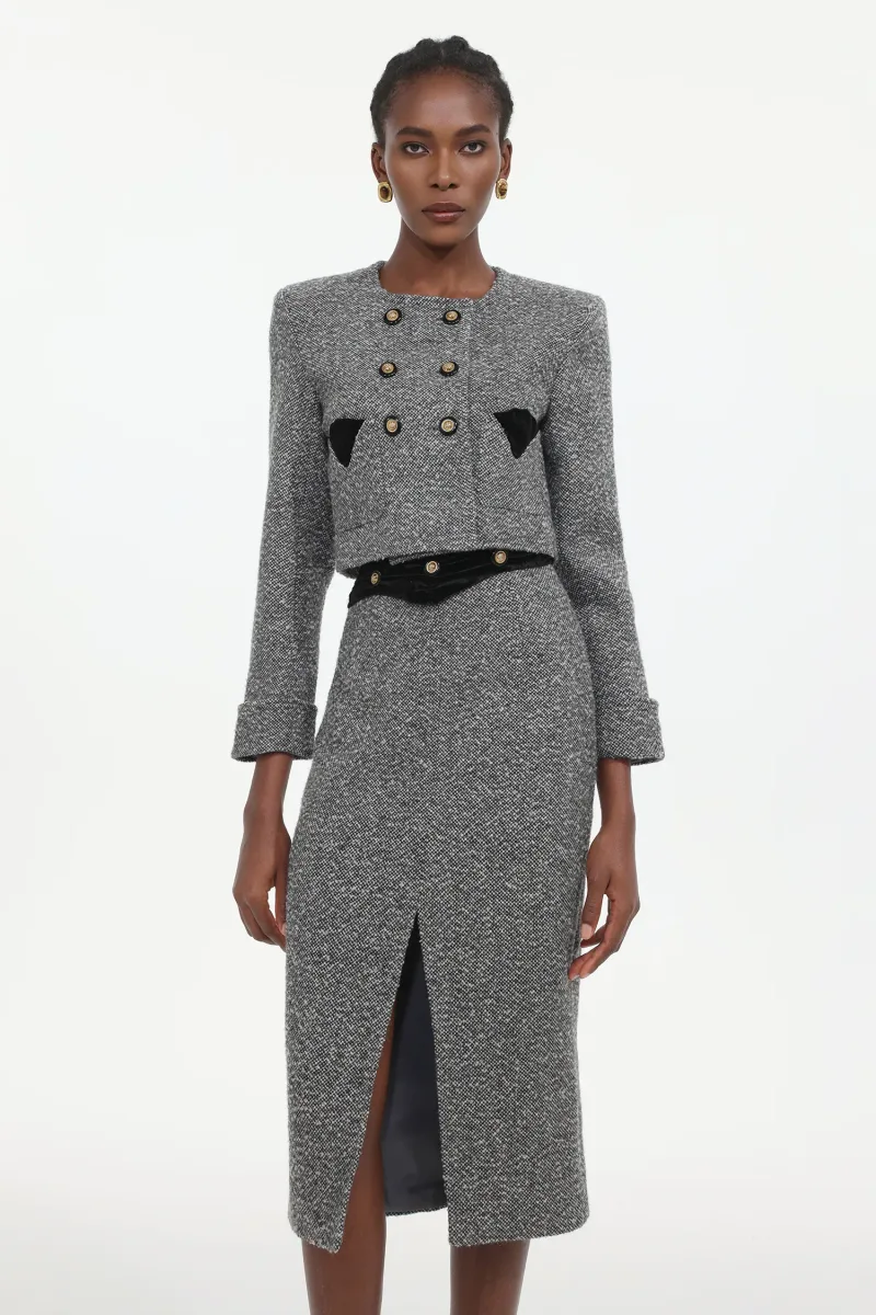 Conjunto Lilani – Blazer e Saia em Trama Clássica