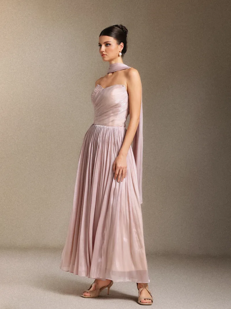 Vestido de Festa Midi Yeil com Drapeado em Fita