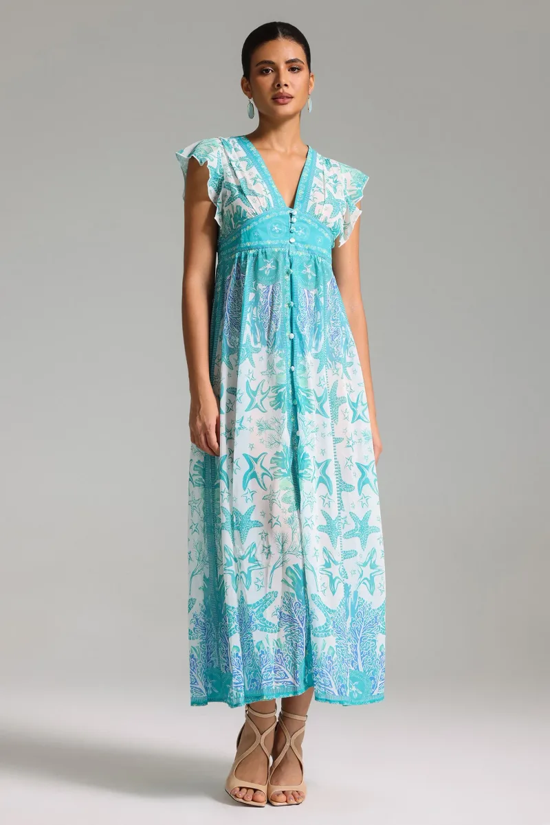Vestido Tatum em Comprimento Maxi com Decote V