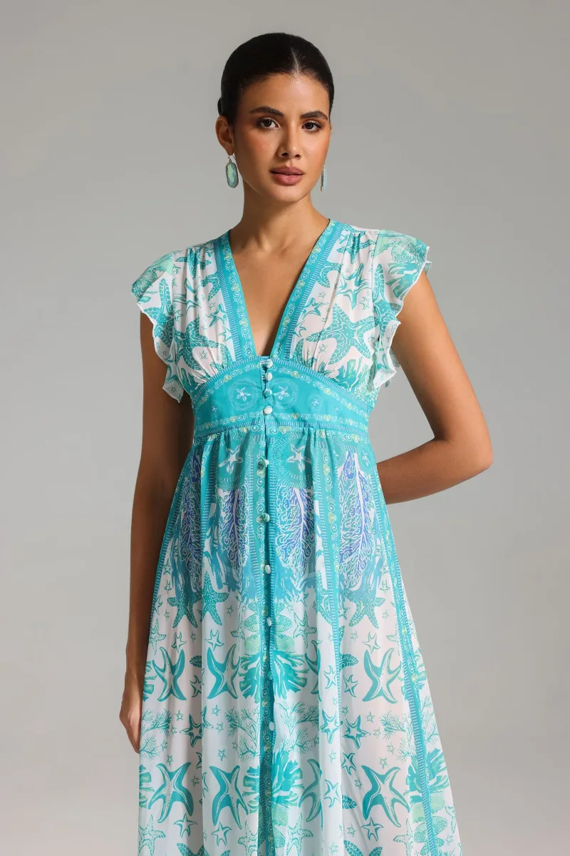 Vestido Tatum em Comprimento Maxi com Decote V