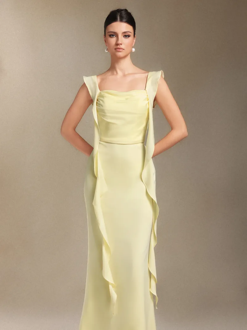 Vestido Maxi Elosie com Laço Ombro Único