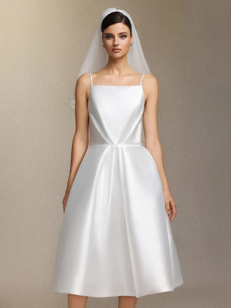 Vestido de Noiva Joy Millipin em Comprimento Midi