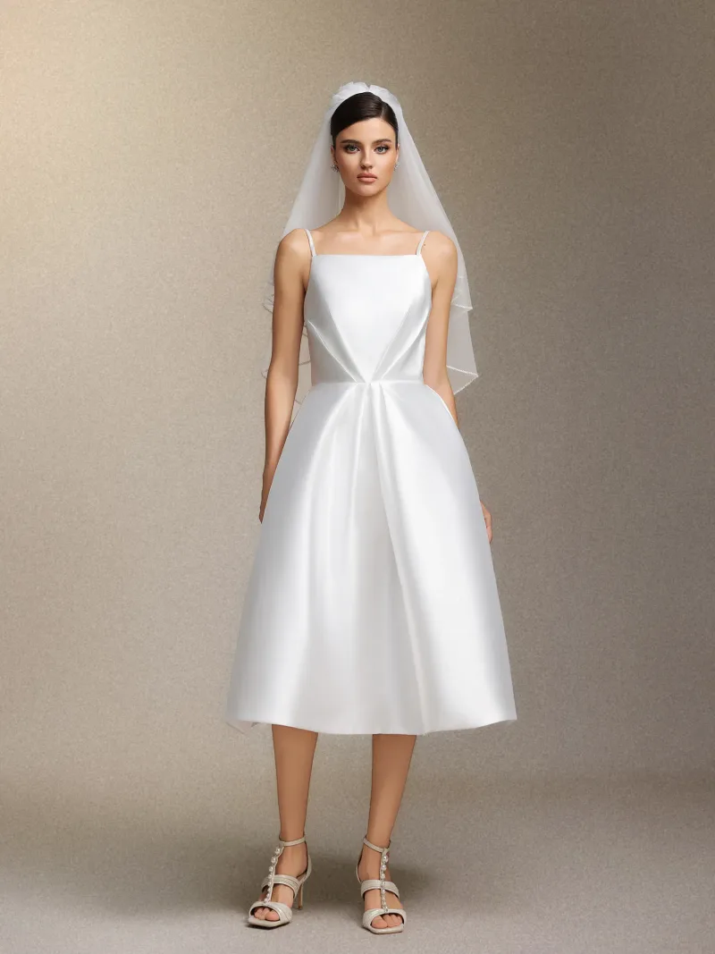 Vestido de Noiva Joy Millipin em Comprimento Midi