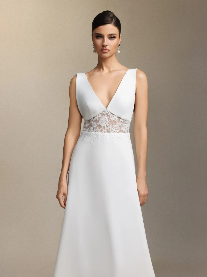Vestido de Noiva Dazie com Renda e Tule