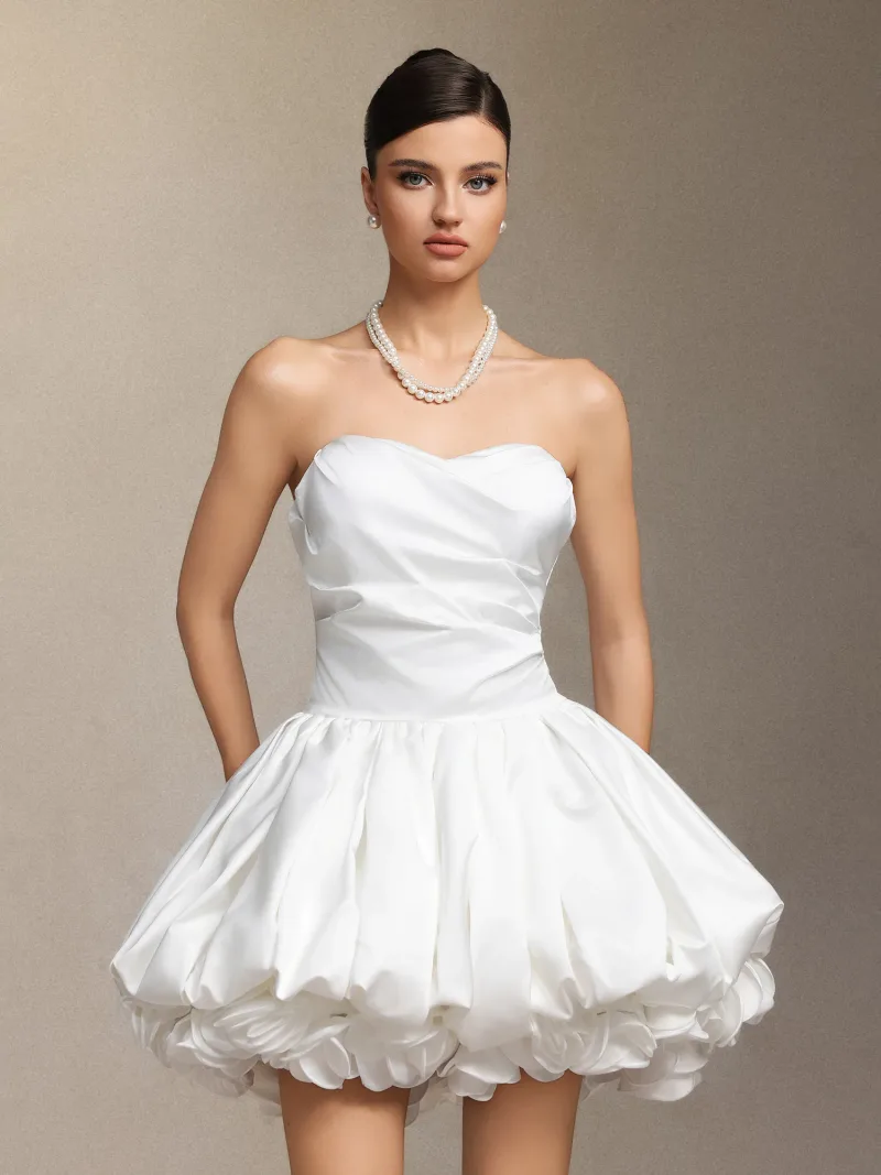 Vestido Mini Delisy Sem Alças com Flores