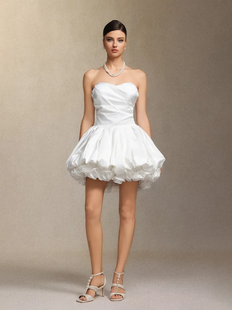 Vestido Mini Delisy Sem Alças com Flores