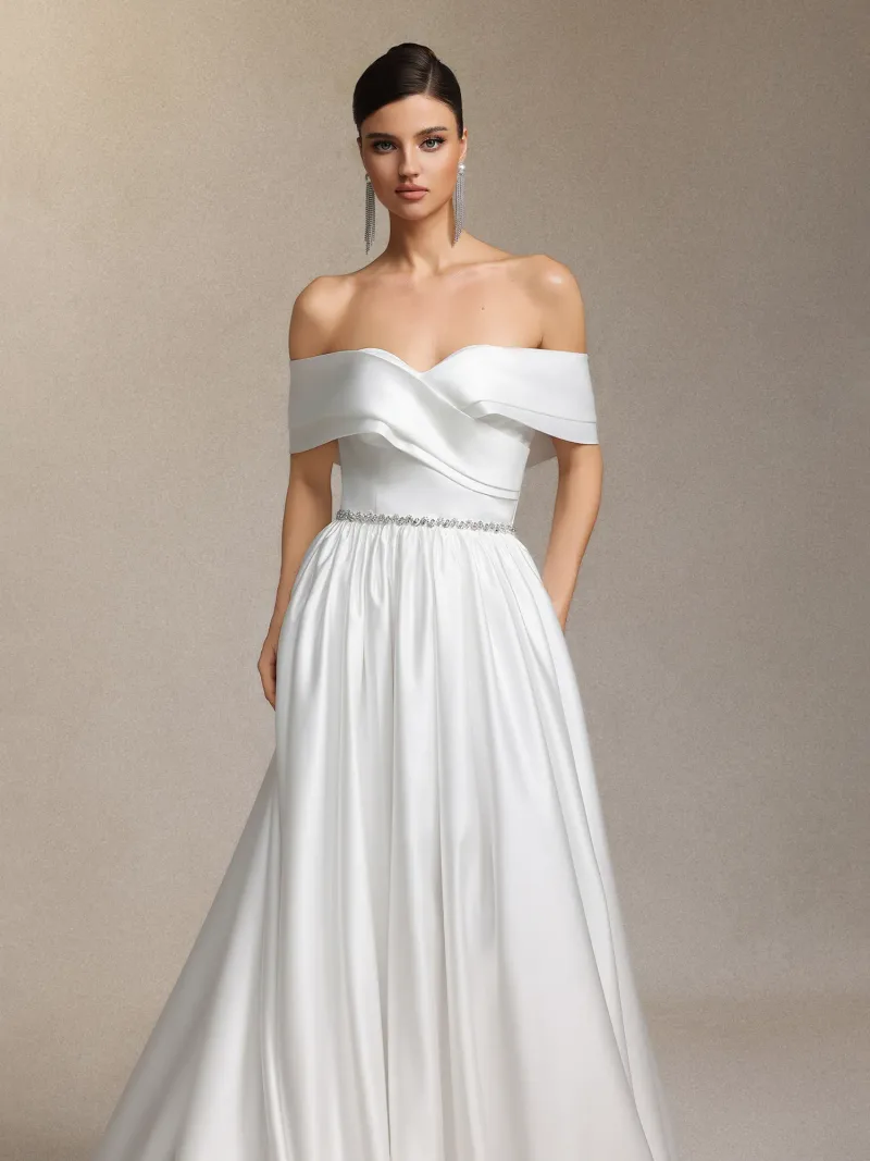 Vestido de Noiva Sefa Ombros à Mostra