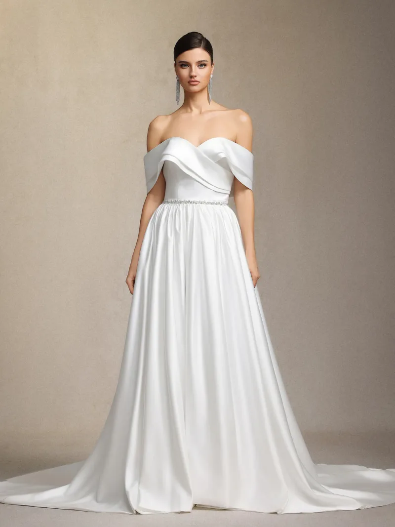 Vestido de Noiva Sefa Ombros à Mostra
