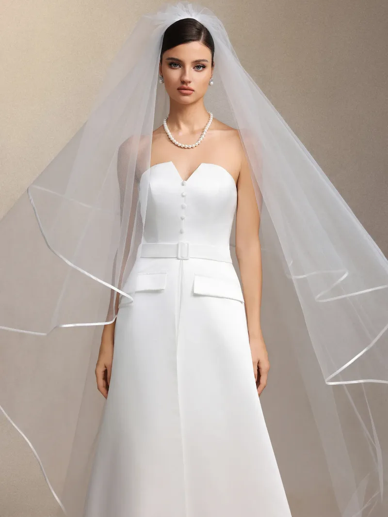 Vestido Maxi Niaca Sem Alças com Pregas
