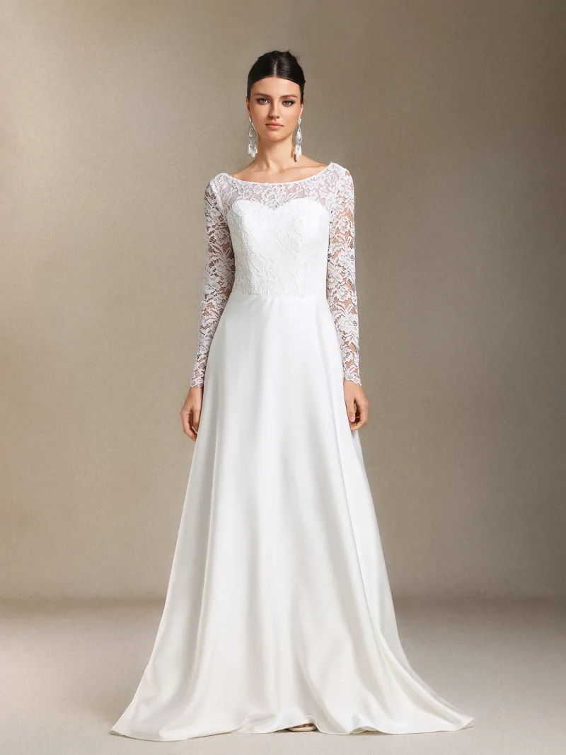 Vestido de Noiva Mavis com Renda e Costas Nuas