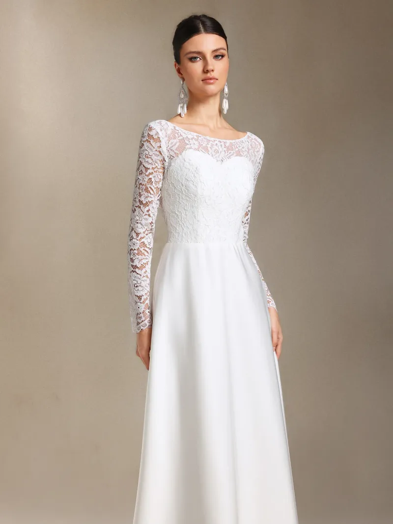 Vestido de Noiva Mavis com Renda e Costas Nuas