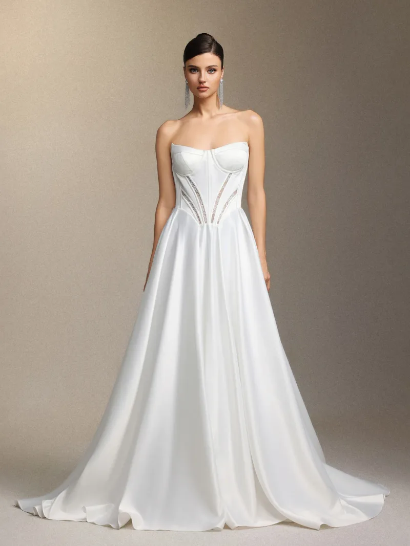 Vestido de Noiva Salama Maxi com Recortes e Renda
