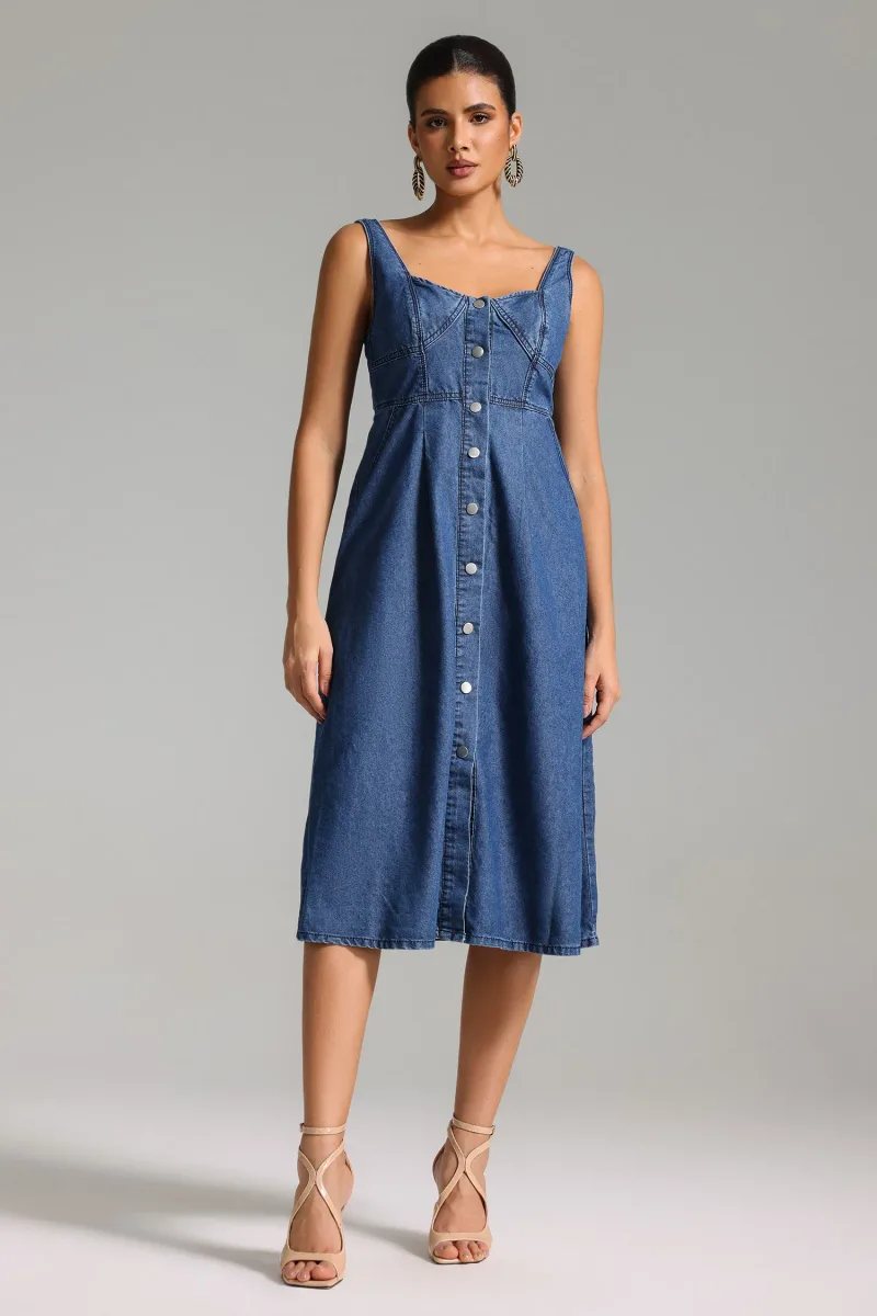 Vestido Midi Myla em Jeans