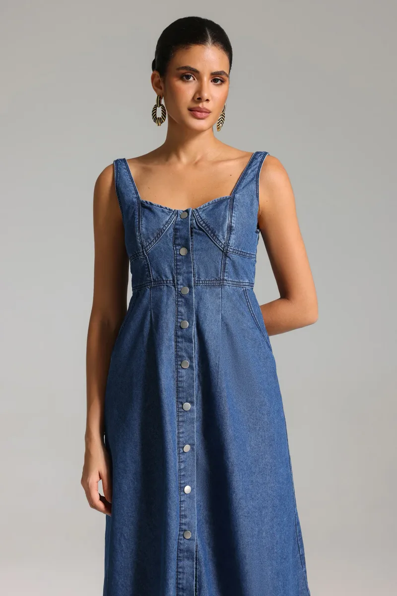 Vestido Midi Myla em Jeans