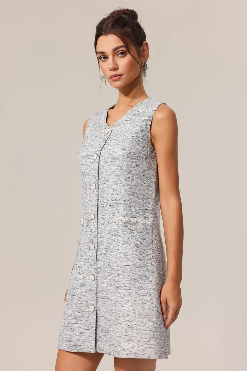 Vestido Mini Giacinta Decote V Sem Mangas