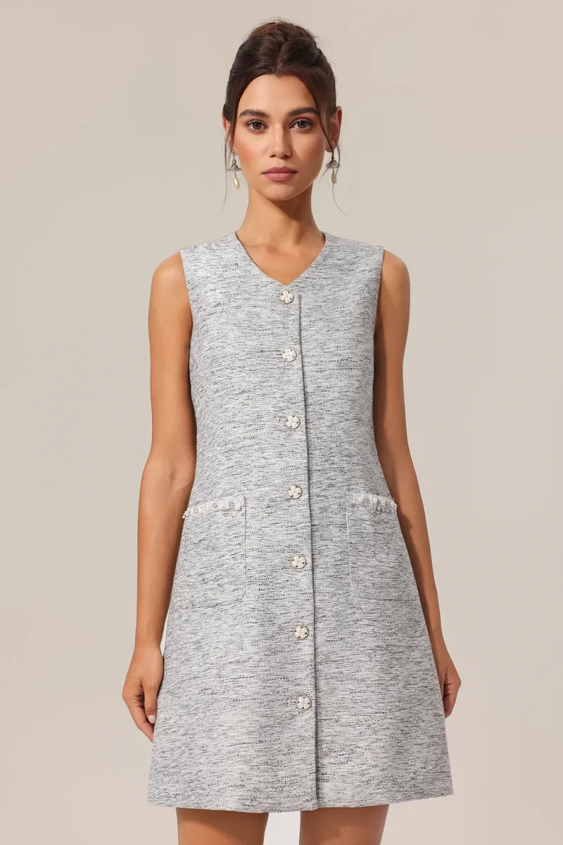 Vestido Mini Giacinta Decote V Sem Mangas