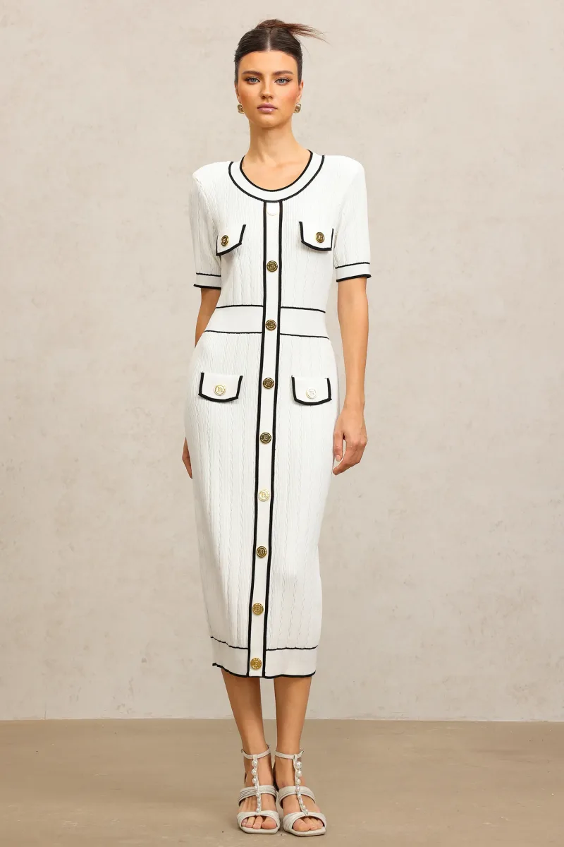 Vestido Midi Sadala Gola Redonda Manga Curta
