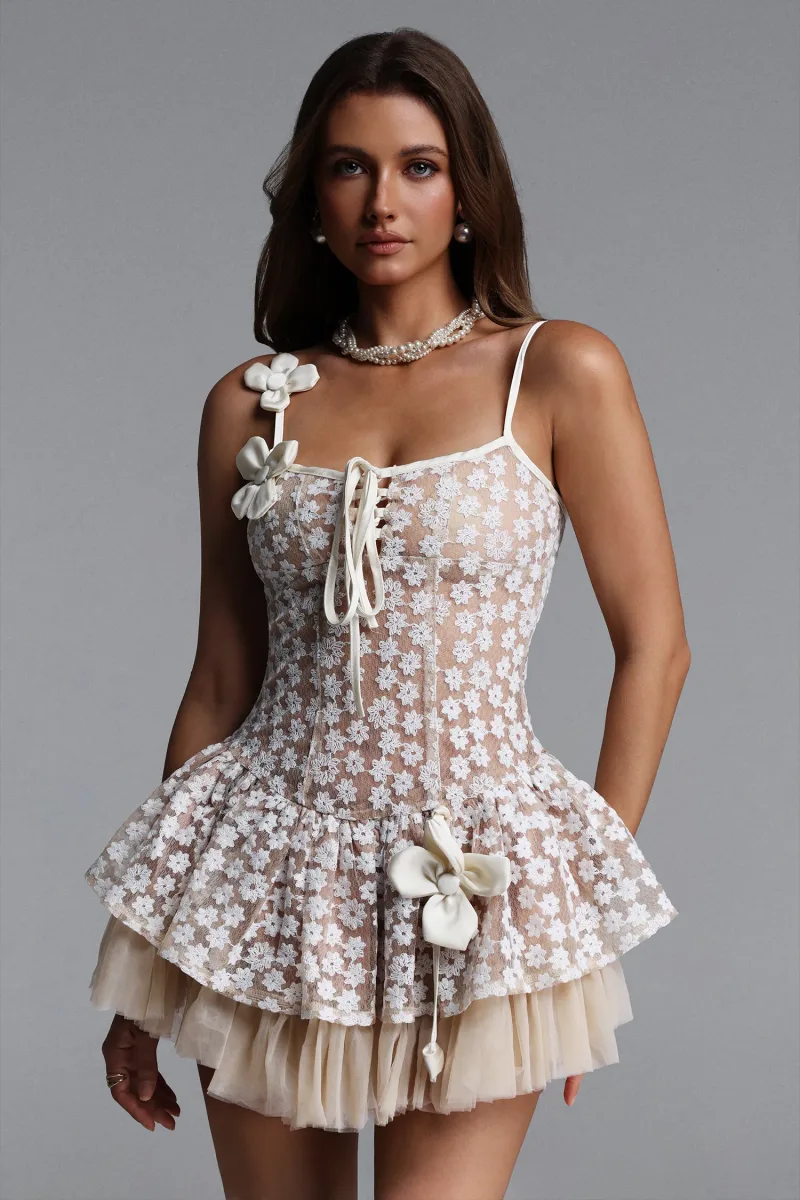 Vestido Mini Lilás Chic em Mesh