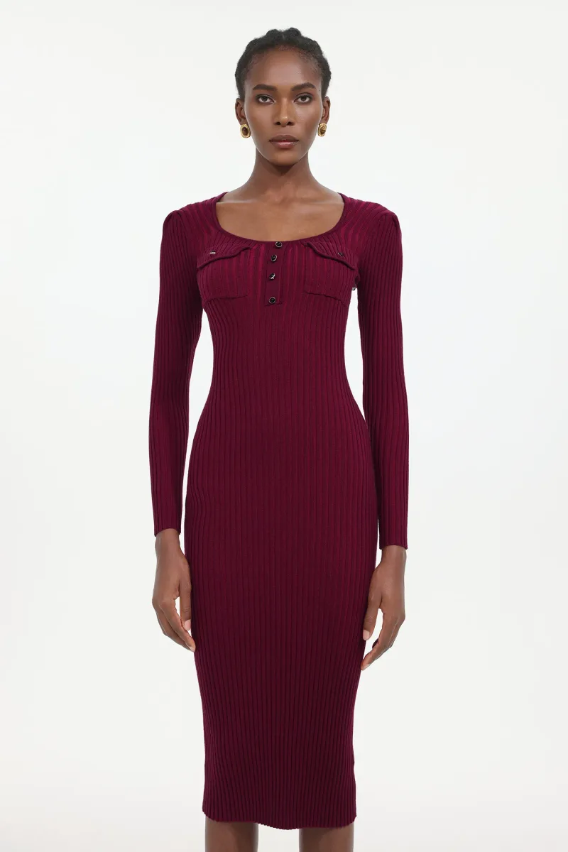 Vestido Midi Pelosy em Tricô