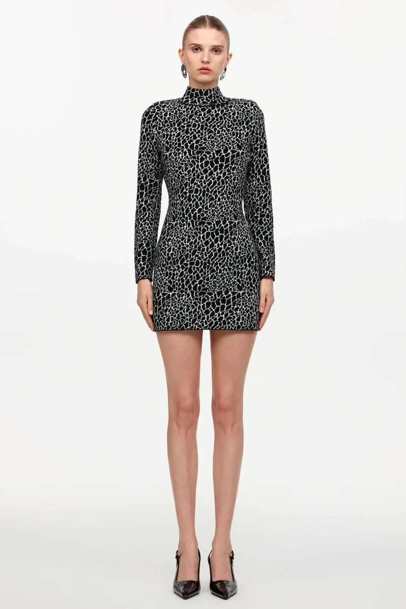 Vestido Mini Ierra em Malha com Contorno Estruturado