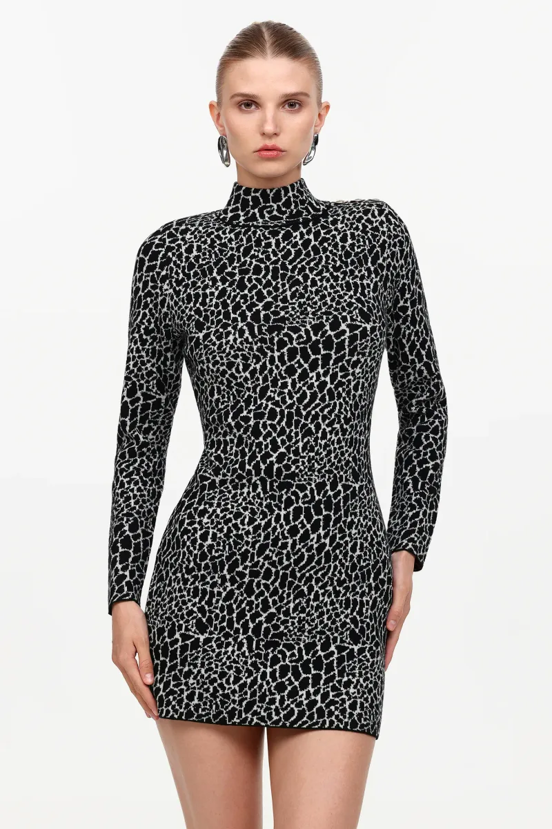 Vestido Mini Ierra em Malha com Contorno Estruturado