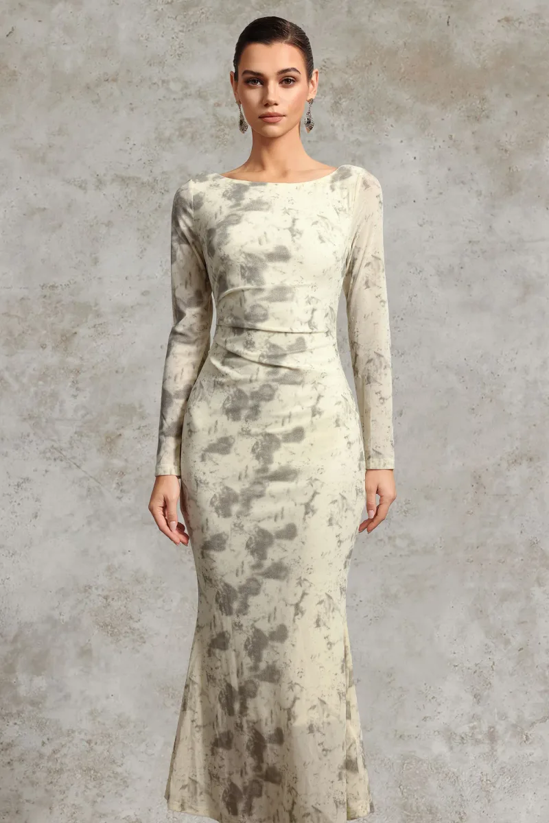 Vestido Maxi Tanisha Manga Longa em Veludo