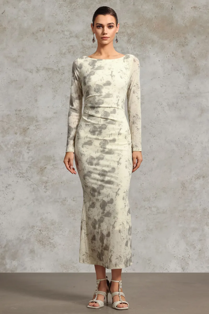 Vestido Maxi Tanisha Manga Longa em Veludo