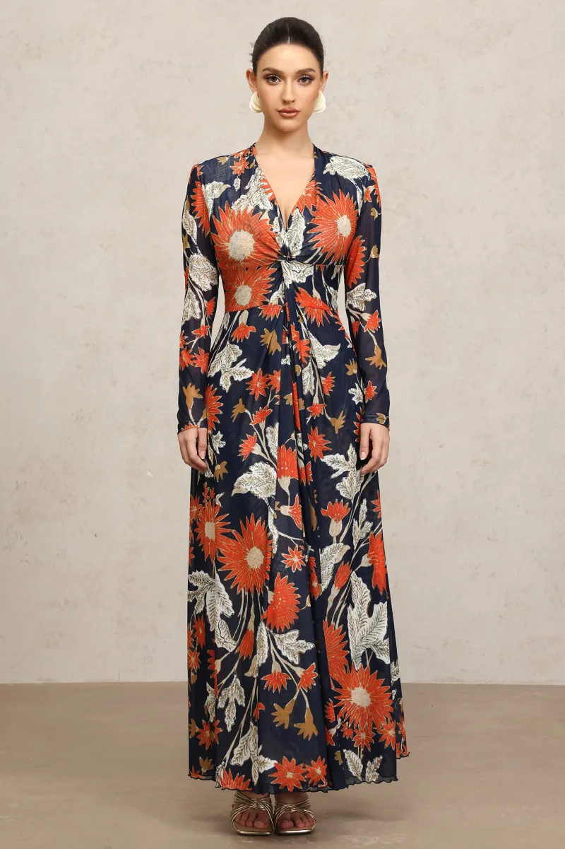 Vestido Maxi Eero com Fenda e Estampa Floral