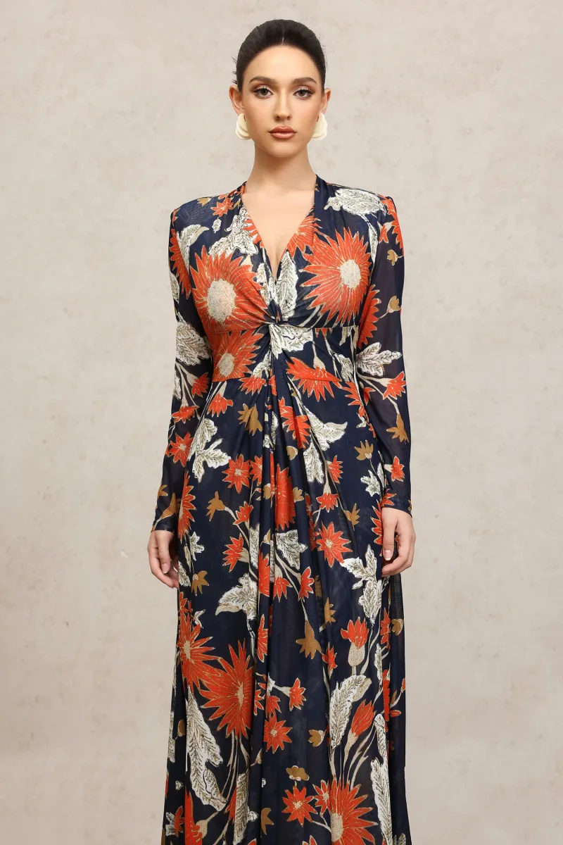 Vestido Maxi Eero com Fenda e Estampa Floral