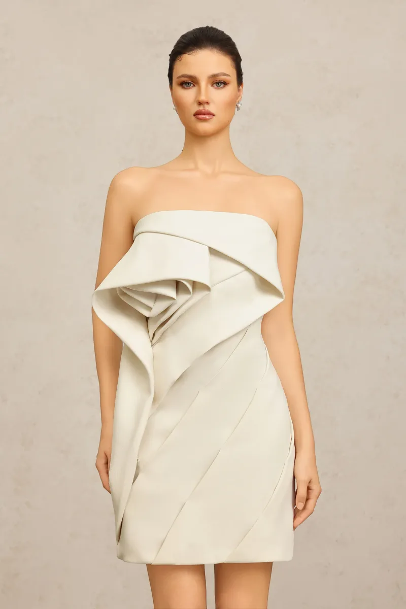 Vestido Mini Nautica sem Mangas com Flor