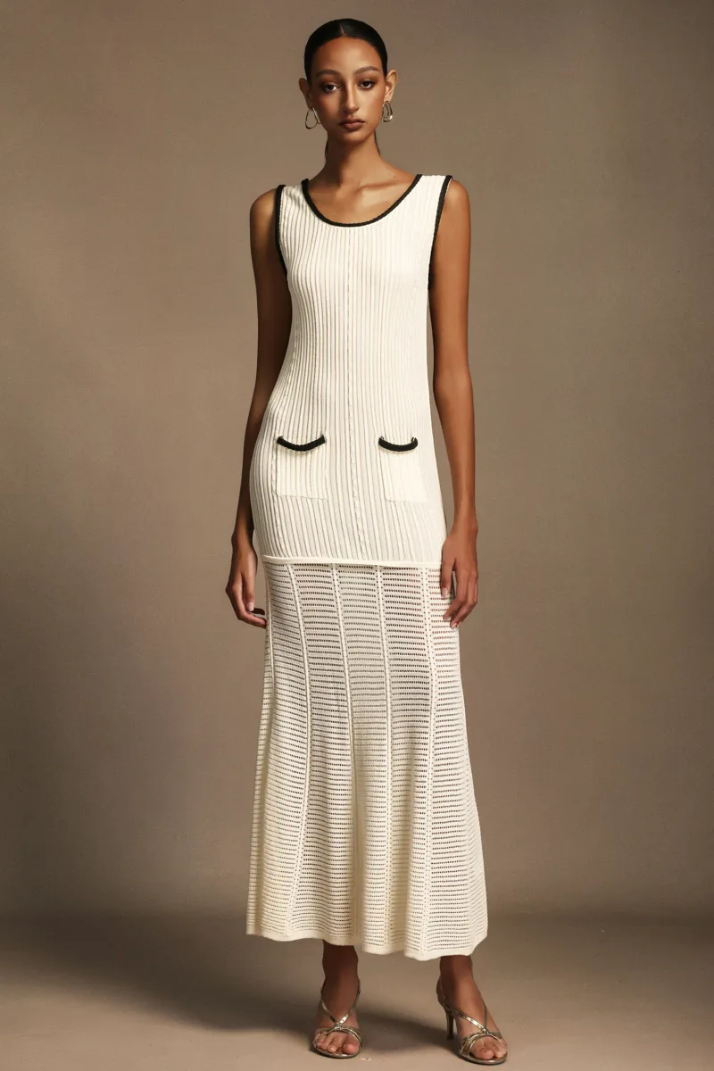 Vestido Maxi Oyata Decote em U Sem Mangas