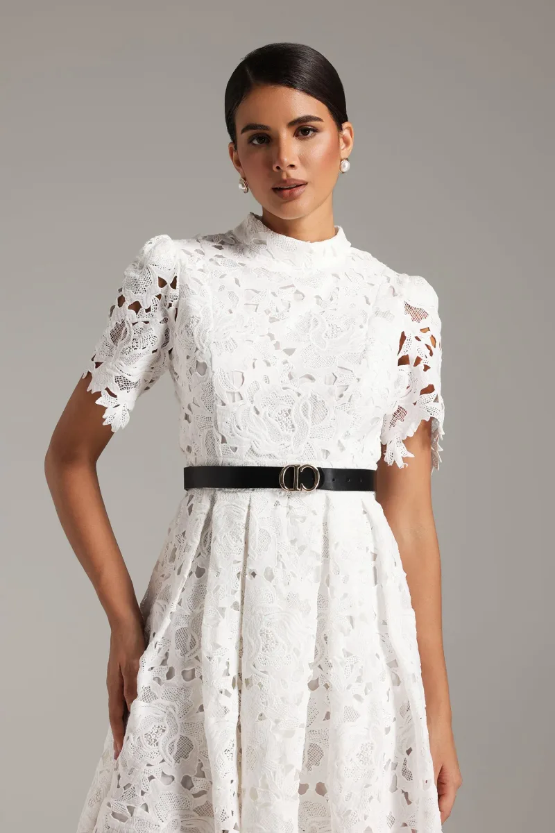 Vestido Midi Lyall em Renda